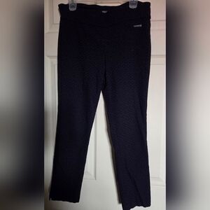 Roz & Ali Navy & Black Patterned Stretch Pant 12P